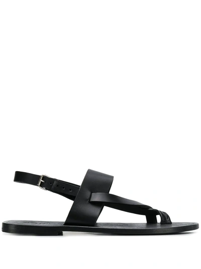 Saint Laurent Culver Sandals In Black