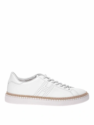 Hogan H420 Sneakers In White With Rope Insert