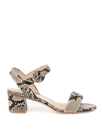Tod's Reptile Print Leather Sandals In Brown