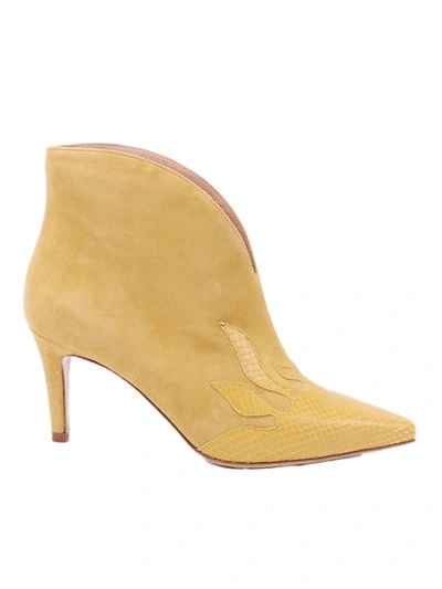 Pinko Menta Suede Ankle Boots In Yellow