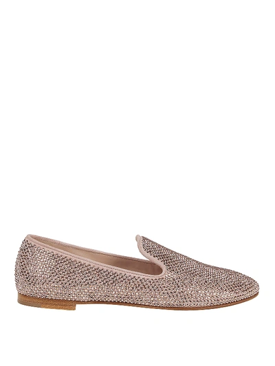 Giuseppe Zanotti Lindy Crystal Loafers In Pink