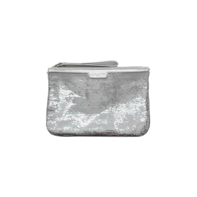 Lancaster Sequins Clutch Bag In Silver Color