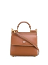 Dolce & Gabbana Sicily 58 Mini Bag In Brown Calfskin