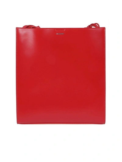 Jil Sander Tangle Red Leather Medium Bag