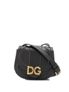 Dolce & Gabbana Dg Amore Small Leather Crossbody Bag In Black