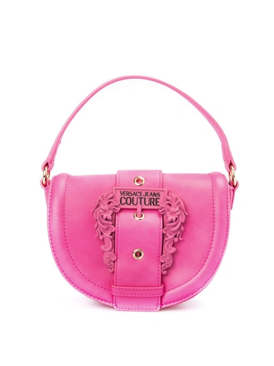 Versace Jeans Couture Baroque Buckled Faux Leather Bag In Fuchsia