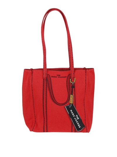 Marc Jacobs The Trompe L'oeil Tag Red Canvas Tote