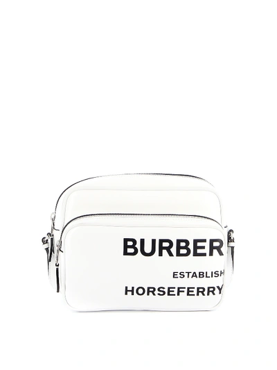 Burberry Logo Print Camera Crossbody Bag In White