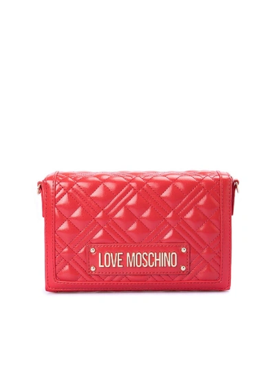 Love Moschino Faux Leather Cross Body Bag In Red