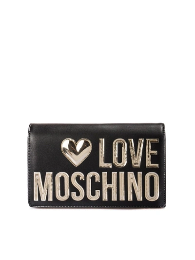 Love Moschino Logo Lettering Crossbody In Black