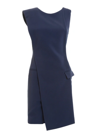 Antonio Berardi Sleeveless Dress With Asymmetric Hem In Blue