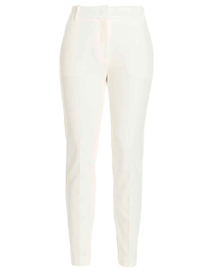 Pinko Cropped Slim Fit Trousers In White