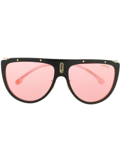 Carrera Black Sunglasses With Pink Lenses