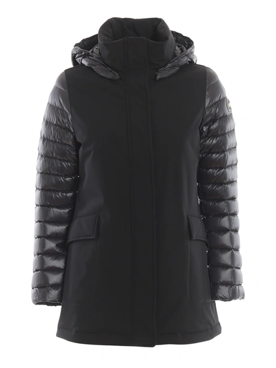 Colmar Originals Tech Fabric Padded Coat With Puffer Hood In Black