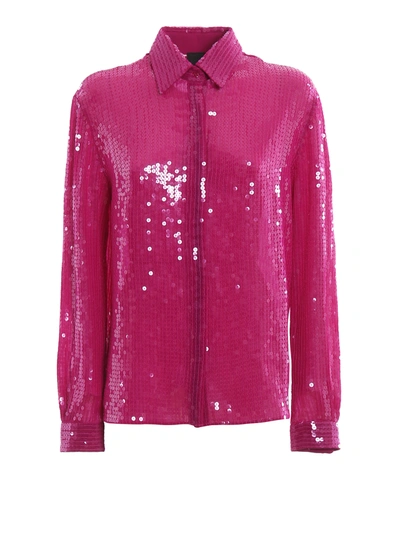 Pinko Alta Marea Sequined Shirt In Fuchsia