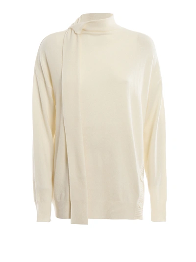 Pinko Allora Wool And Cashmere Sweater In White