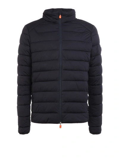 Save The Duck Quilted Stretch Fabric Padded Jacket In Blue
