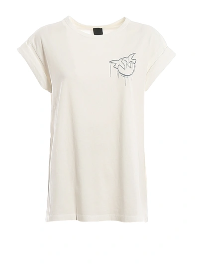 Pinko Bombolone T-shirt Featuring Love Birds Logo In White