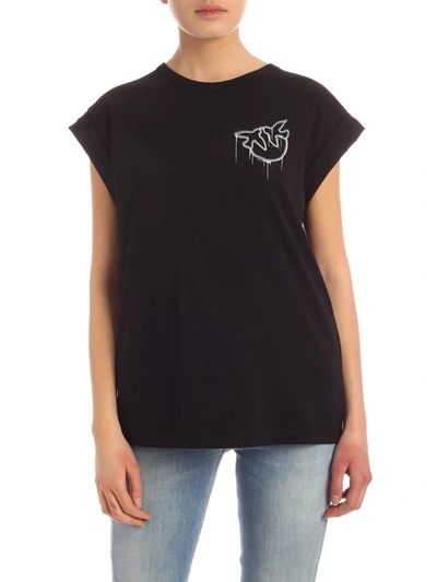 Pinko Bombolone T-shirt Featuring Love Birds Logo In Black