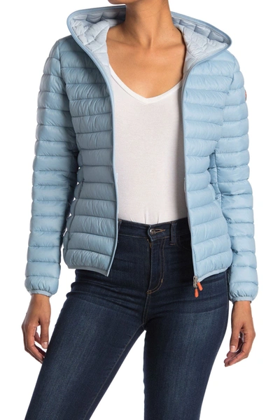 Save The Duck Daisy Lightweight Down Puffer Jacket In Dusty Blue