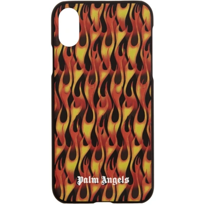 Palm Angels Flame-print Iphone Xs Max Case In Black