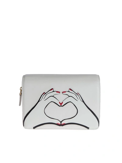 Lulu Guinness Printed Leather Bag In White