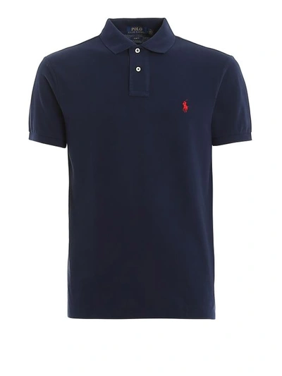 Polo Ralph Lauren Navy Blue Slim Fit Cotton Pique Polo