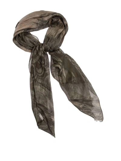 Etro Modal And Cashmere Scarf In Green