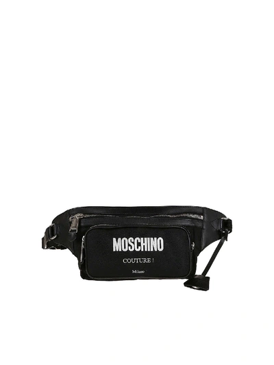 Moschino Couture Print Belt Bag In Black