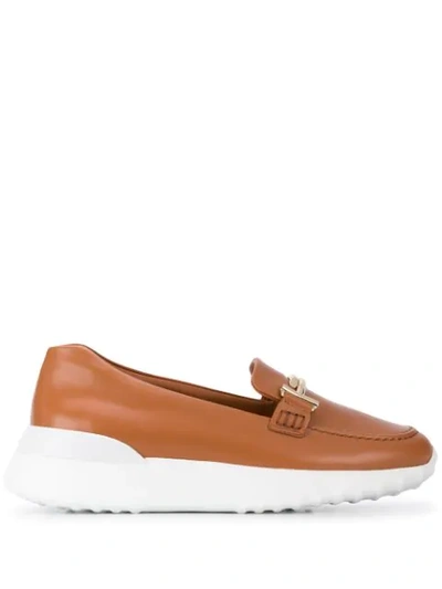Tod's Leather Loafers In Brown