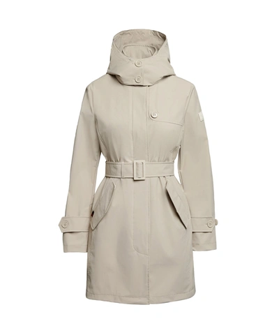 Woolrich Fayette Belted Trench Coat In Beige