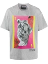 Versace Jeans Couture Collage Effect Print T-shirt In Grey