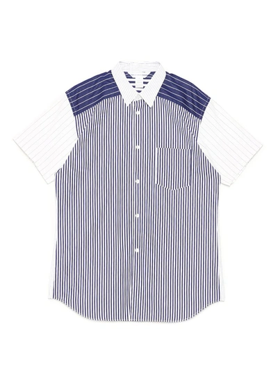 Comme Des Garçons Shirt Striped Short In Blue