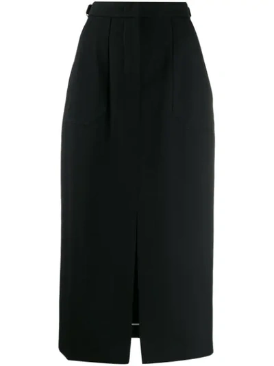 Fendi Wool Gabardine Pencil Skirt In Black