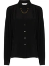 Givenchy Silk Shirt With Chain Detail In Black