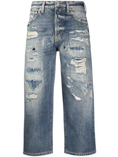 Givenchy Cropped Straight Leg Jeans In Blue