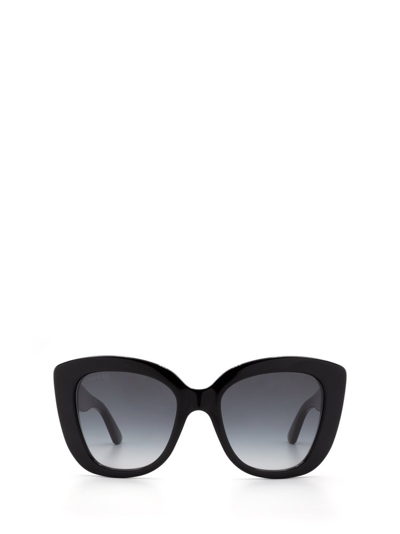 Gucci Eyewear Oversized Cat Eye Sunglasses In Black