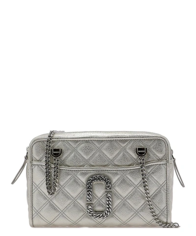 Marc Jacobs The Status Leather Shoulder Bag In Silver
