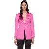 Versace Safety Pin Detail Blazer In Fuchsia