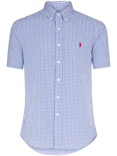 Polo Ralph Lauren Checked Seersucker Cotton Shirt In Blue