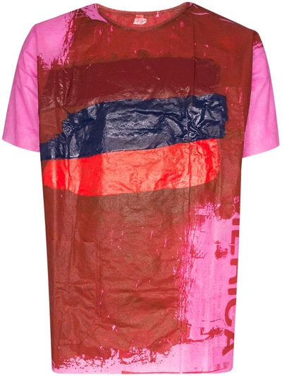 Raf Simons Hand-painted Hospital Shirt In Pink