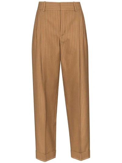 Chloé Pinstriped Tailored Trousers In Brown