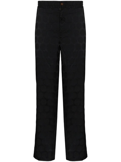 Comme Des Garçons Homme Deux Polka-dot Cropped Trousers In Black