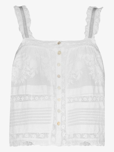 Loveshackfancy Gehäkeltes 'sully' Cropped-top In White