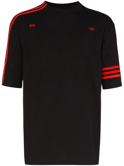 Adidas Originals Adidas X 424 Vocal Striped T-shirt In Black