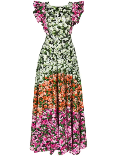 Mary Katrantzou Floral Cotton Poplin Maxi Dress In Pink