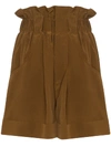 Fendi Paperbag Shorts In Brown
