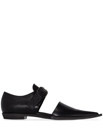Haider Ackermann Black Derby Cutout Leather Loafers
