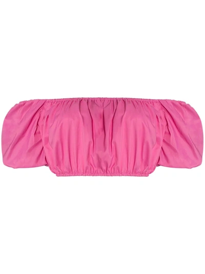 Staud Off-the-shoulder Cropped Top In Pink