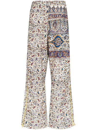 Paria Farzaneh Iranian Print Cotton Trousers In Blue